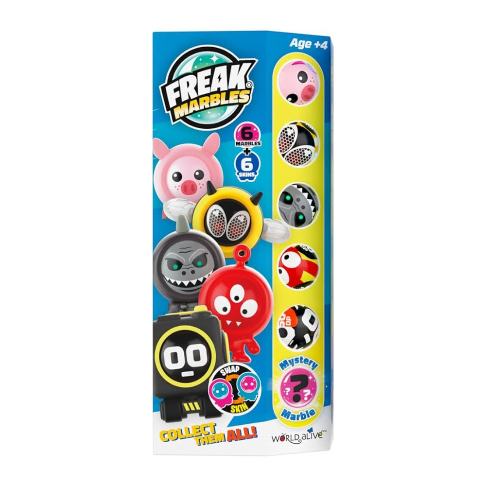 Freak Marbles Set of 6 Marbles & Skins in totem box