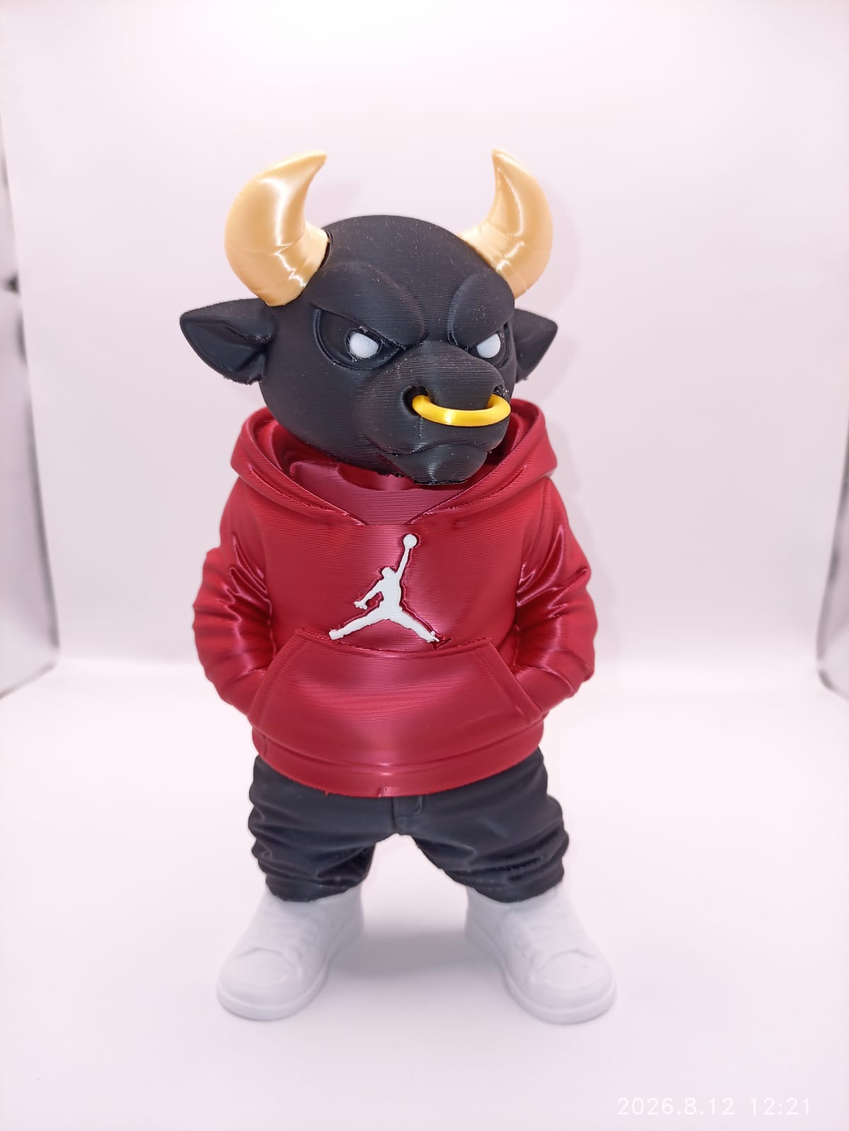 Bull in Red Hoodie