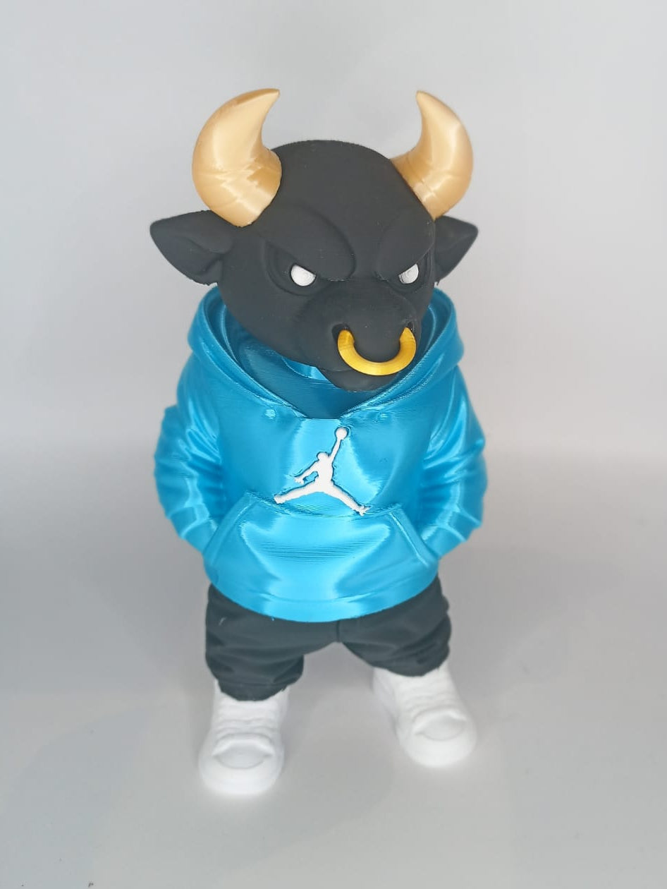 Blue Hoodie Bull