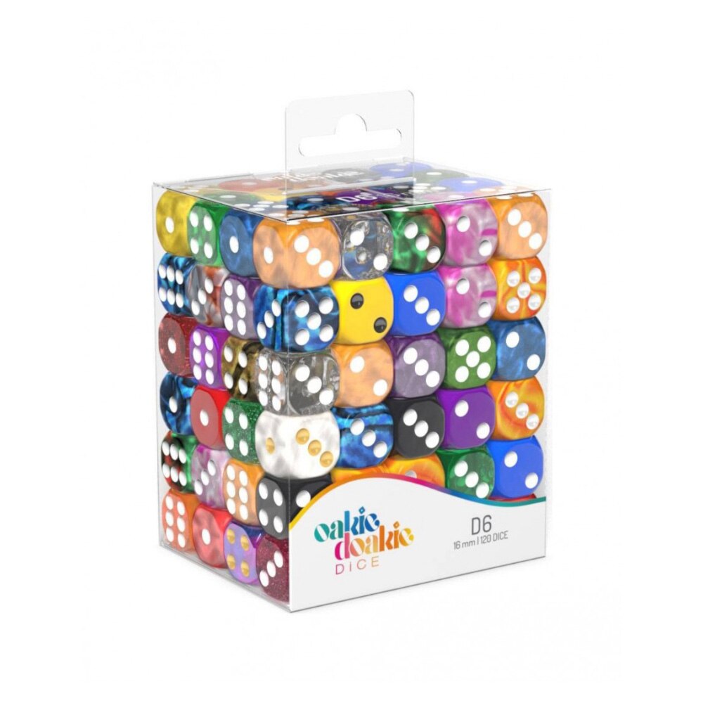 Oakie Doakie Dice D6 Dice Retail Pack 16 mm Mixed (120)