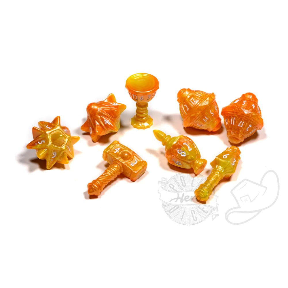 PolyHero Dice - Cleric - Sunstorm 8-Dice Set
