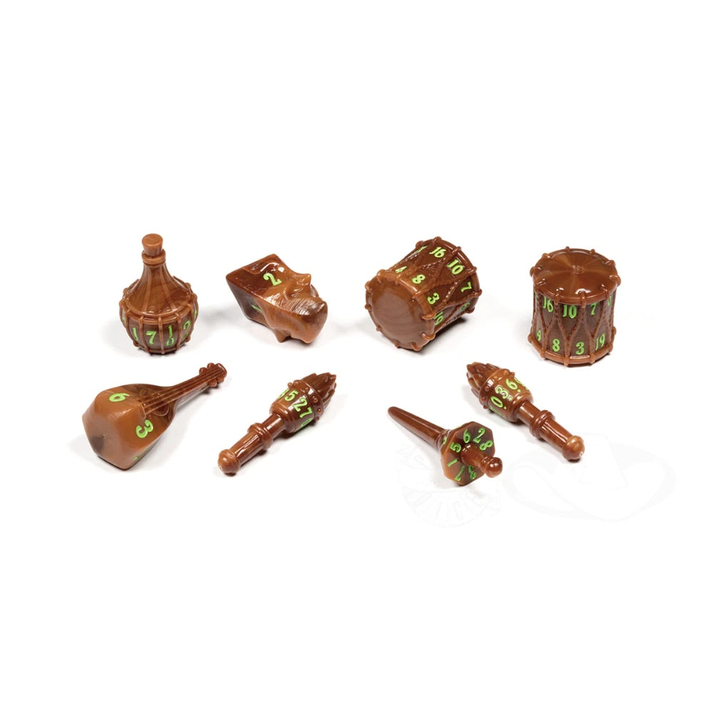 PolyHero Dice - Bard - Woodland Verse 8-Dice Set