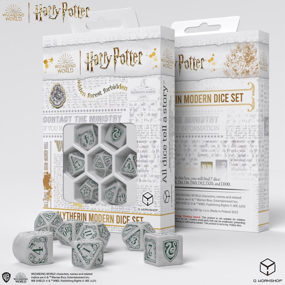 Harry Potter Modern Dice Set - Slytherin (White)