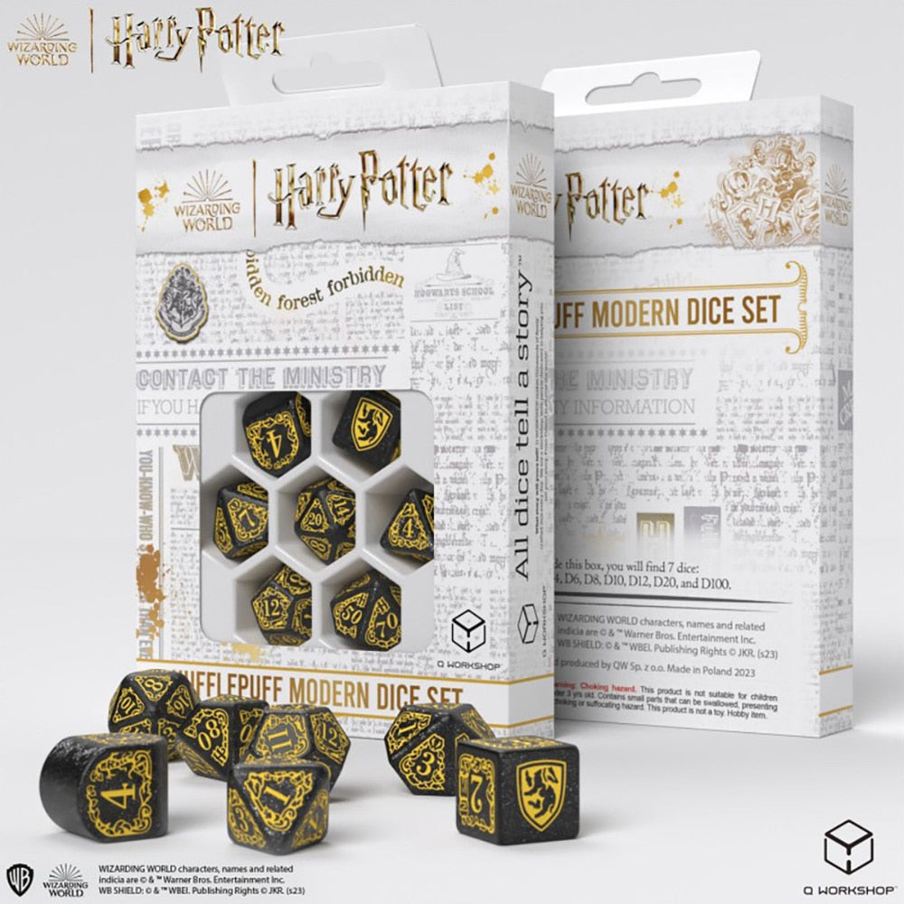 Harry Potter Modern Dice Set - Hufflepuff (Black)