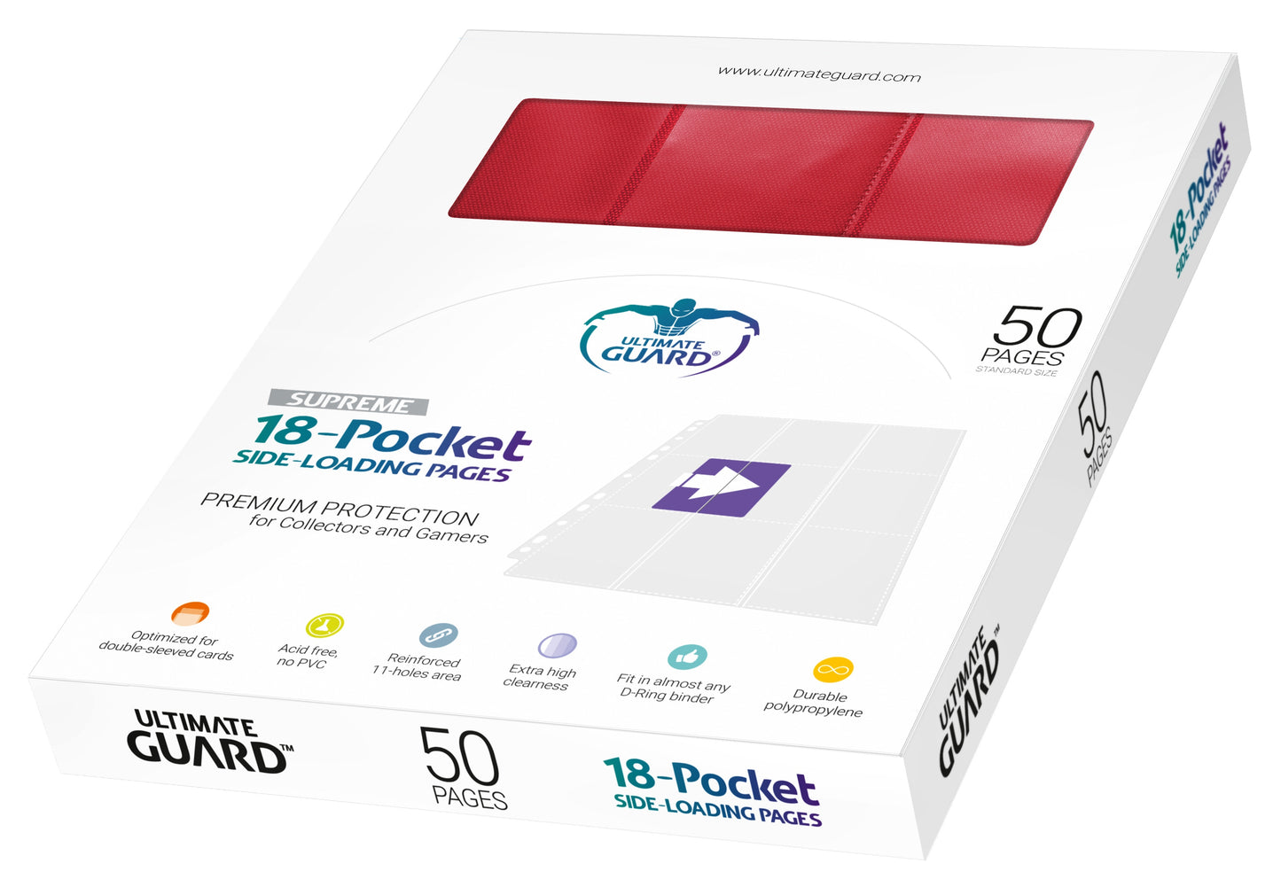 Ultimate Guard 18-Pocket PG Side-Loading Red
