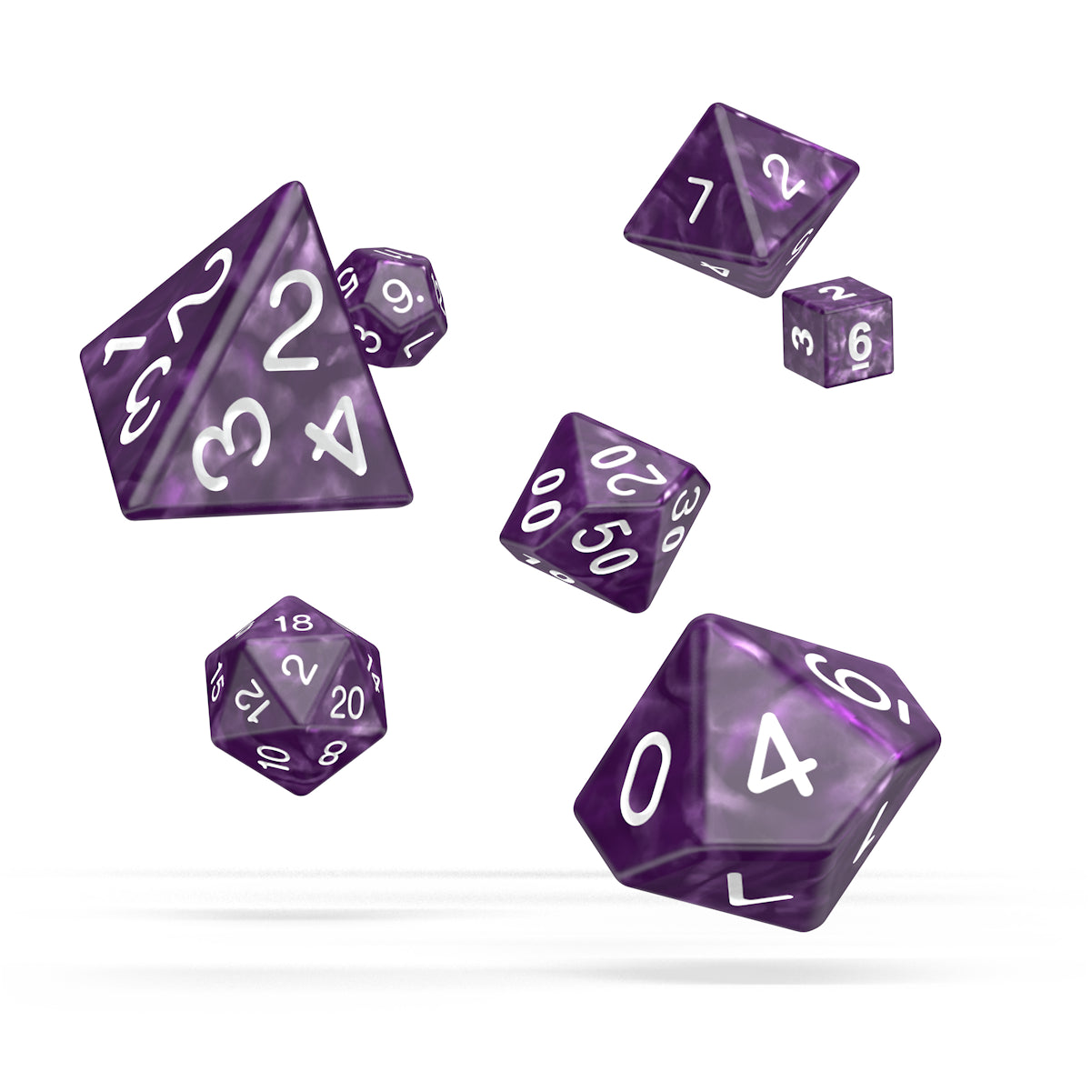 oakie doakie DICE RPG Set Marble: Purple (7)