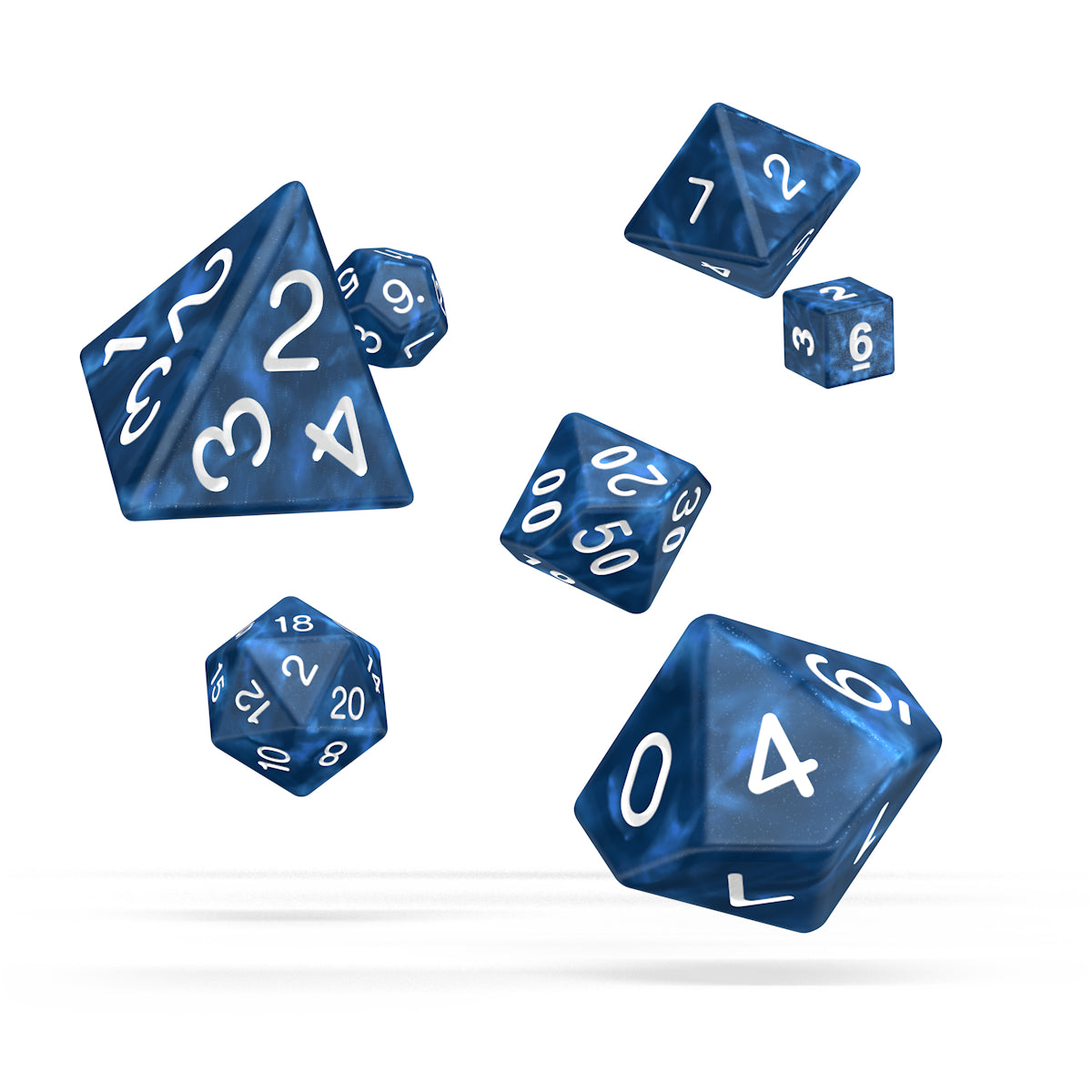 oakie doakie DICE RPG Set Marble: Blue (7)