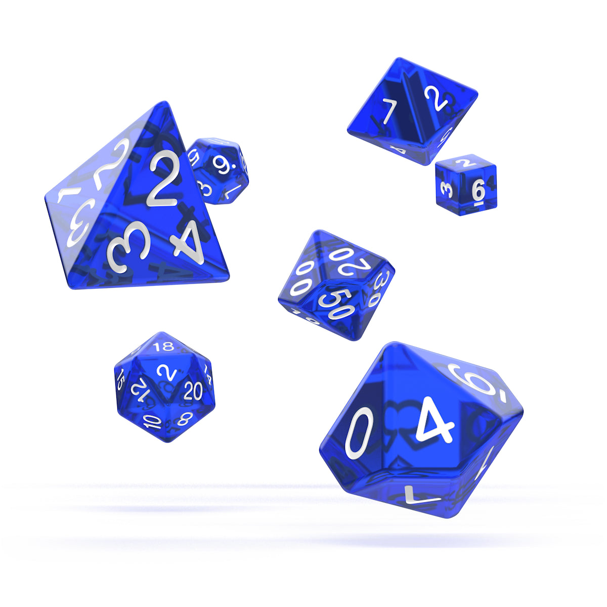 oakie doakie DICE RPG Set Translucent: Blue (7)
