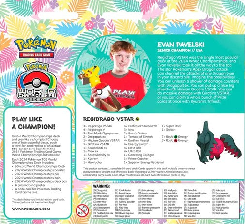 Pokémon: World Champions Decks price per deck: Evan 2024 Senior Campion