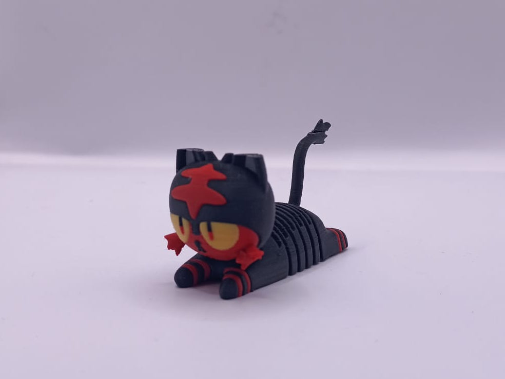 Black and Red Stretchy Cat