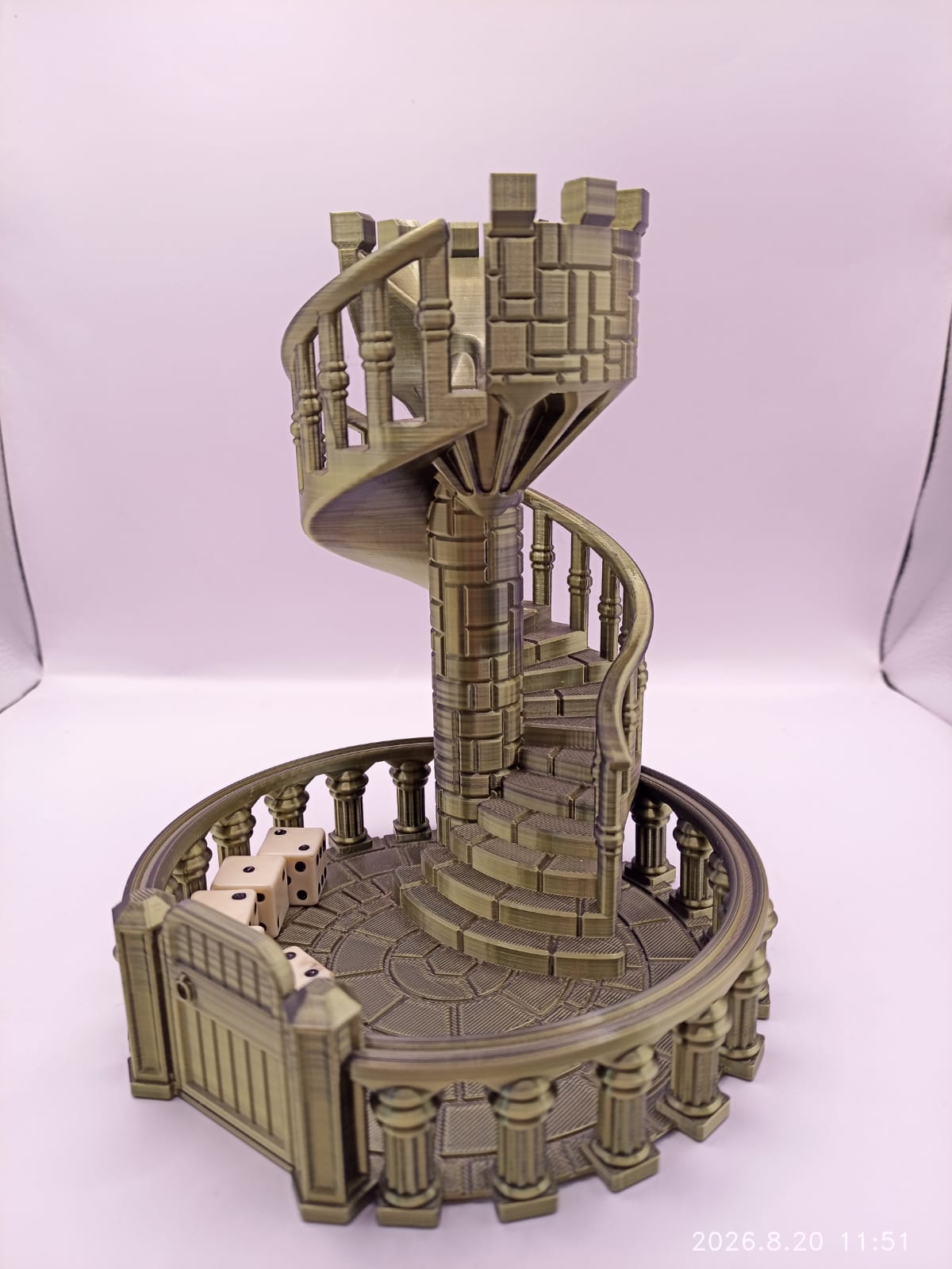 Dark Green and Yellow Dice Tower