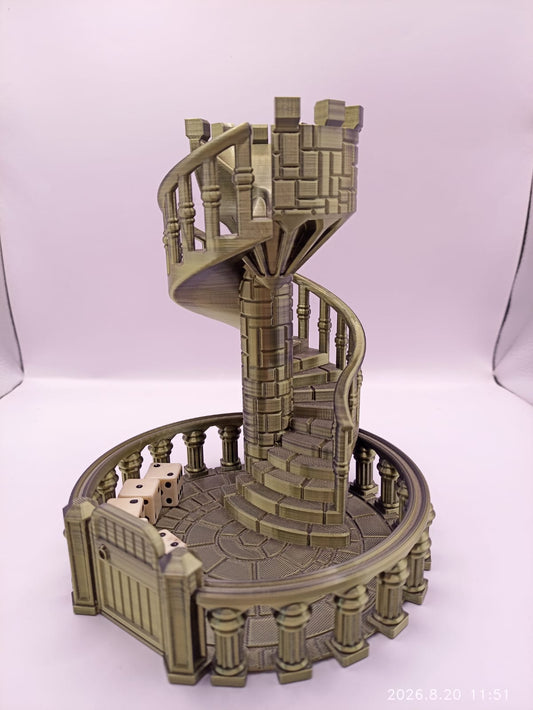 Dark Green and Yellow Dice Tower
