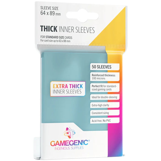 GameGenic - Thick Inner Sleeves: 64mm x 89mm (50)