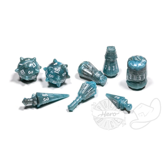 PolyHero Dice - Warrior - Stalwart Storm 8-Dice Set