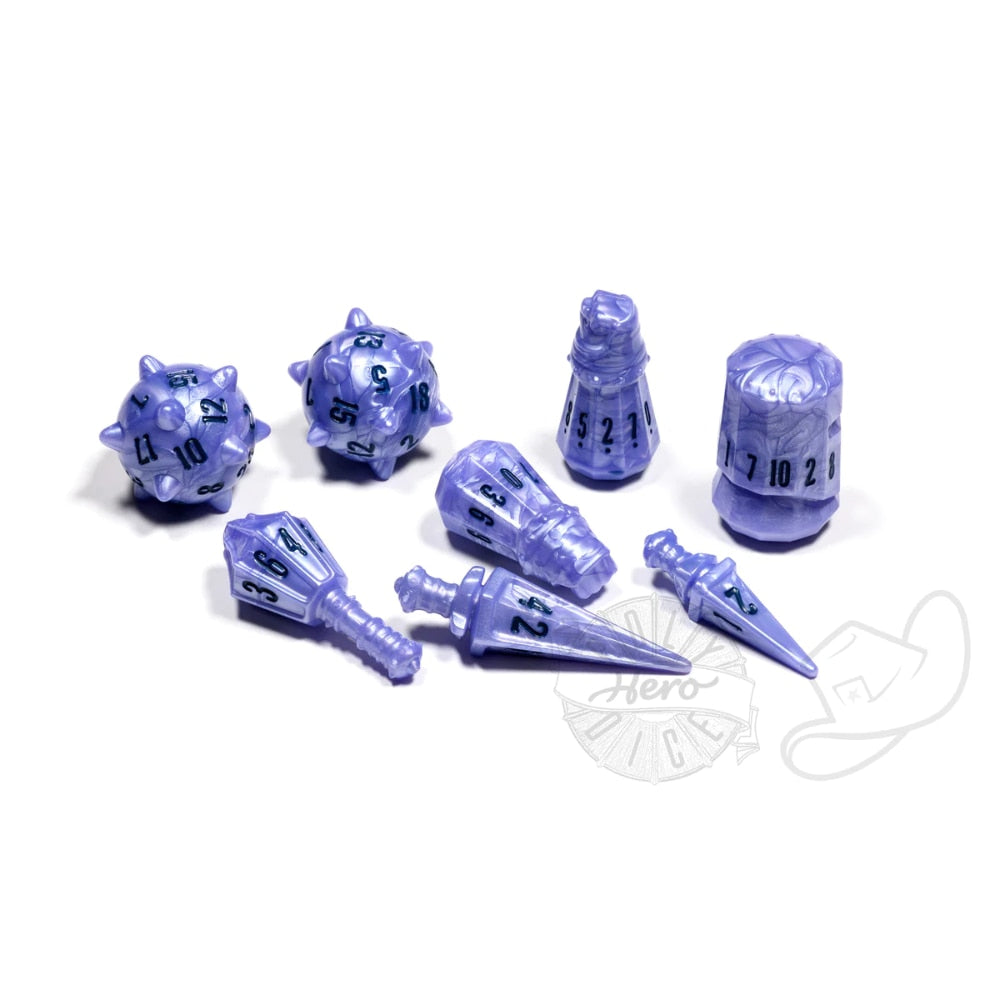 PolyHero Dice - Warrior - Ghost Knight 8-Dice Set