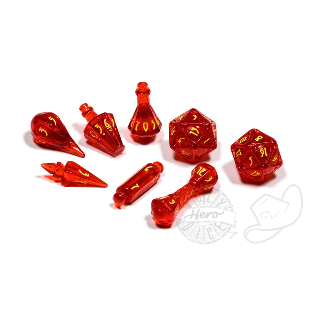 PolyHero Dice - Wizard - Dragonfire 8-Dice Set