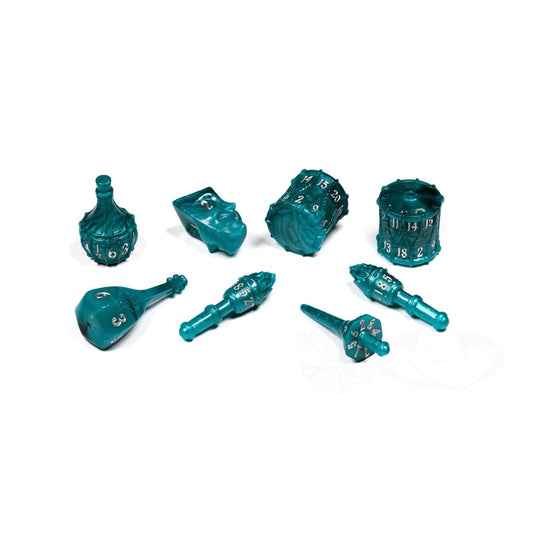 PolyHero Dice - Bard - Telltale Teal 8-Dice Set
