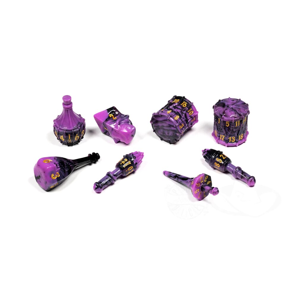 PolyHero Dice - Bard - Violet Lullaby 8-Dice Set
