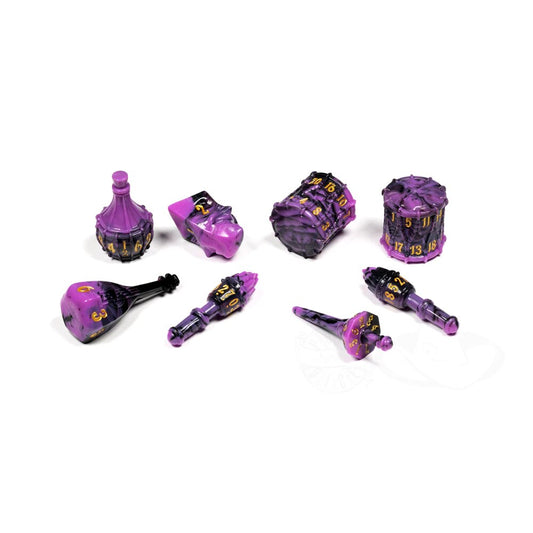 PolyHero Dice - Bard - Violet Lullaby 8-Dice Set