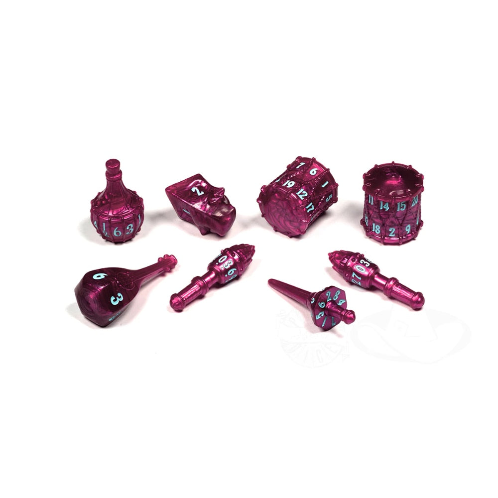 PolyHero Dice - Bard - Raspberry Rhapsody 8-Dice Set