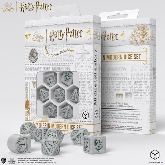 Harry Potter Modern Dice Set - Slytherin (White)