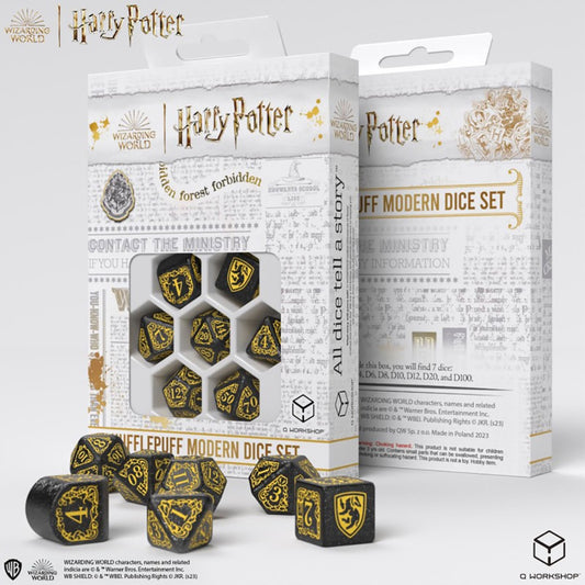 Harry Potter Modern Dice Set - Hufflepuff (Black)