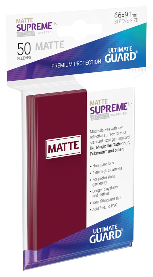 Ultimate Guard Supreme Sleeves Std Size Matte Burgundy (50)