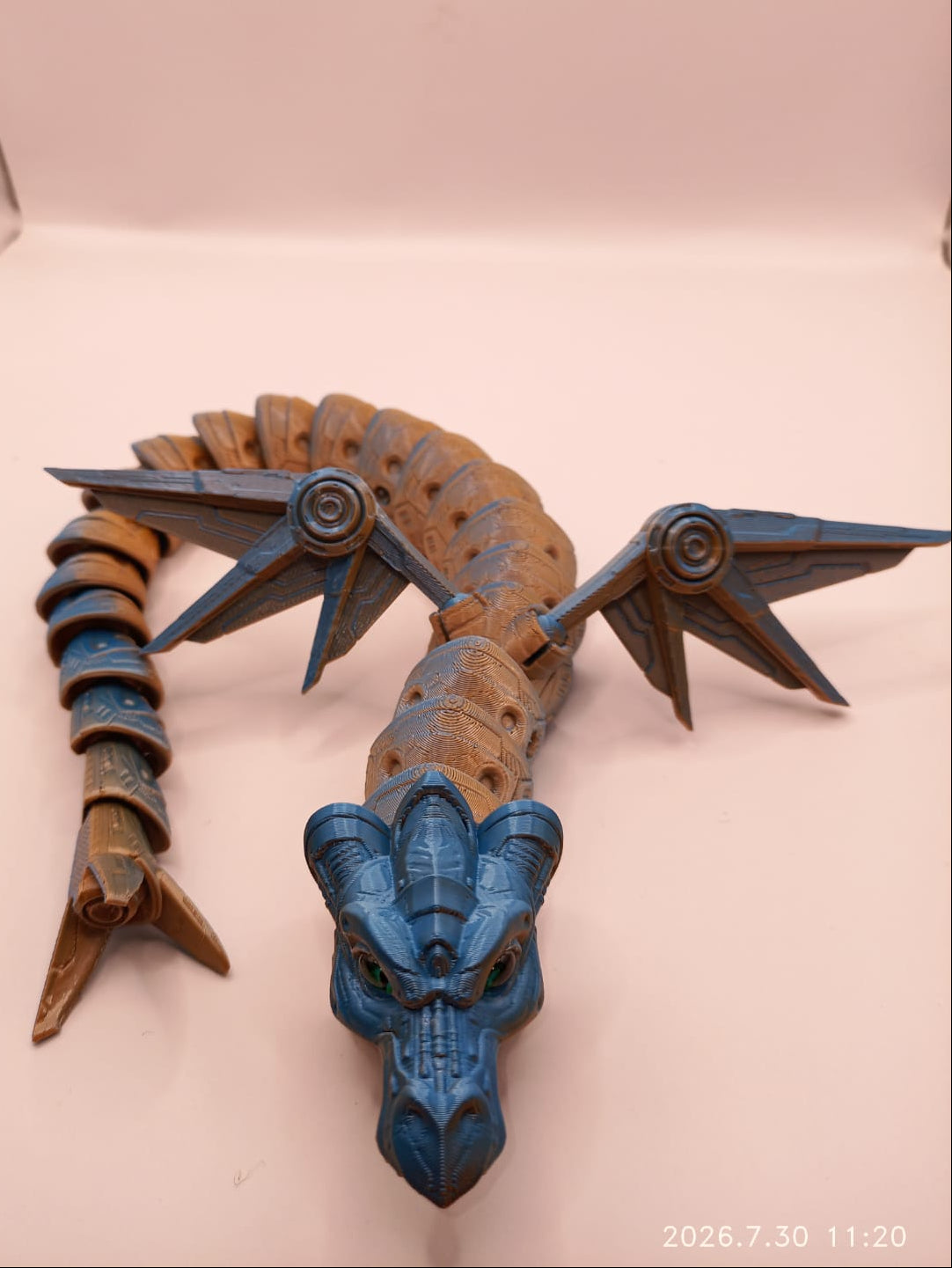 Blue and Orange Winged Dragon