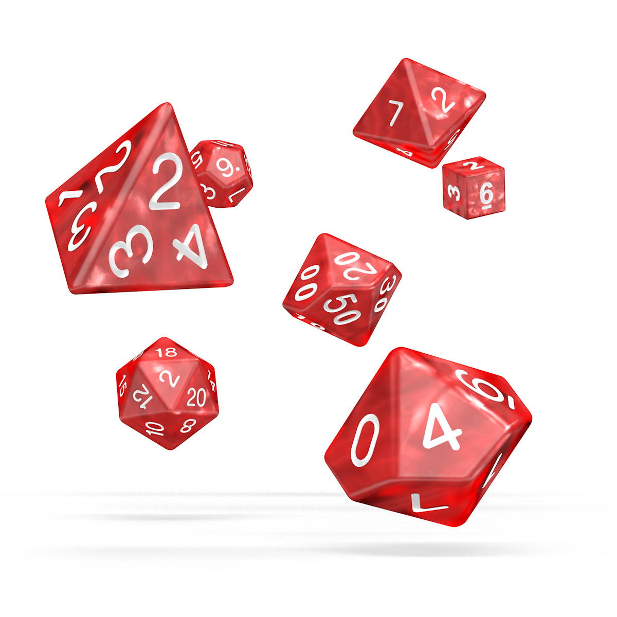 oakie doakie DICE RPG Set Marble: Red (7)