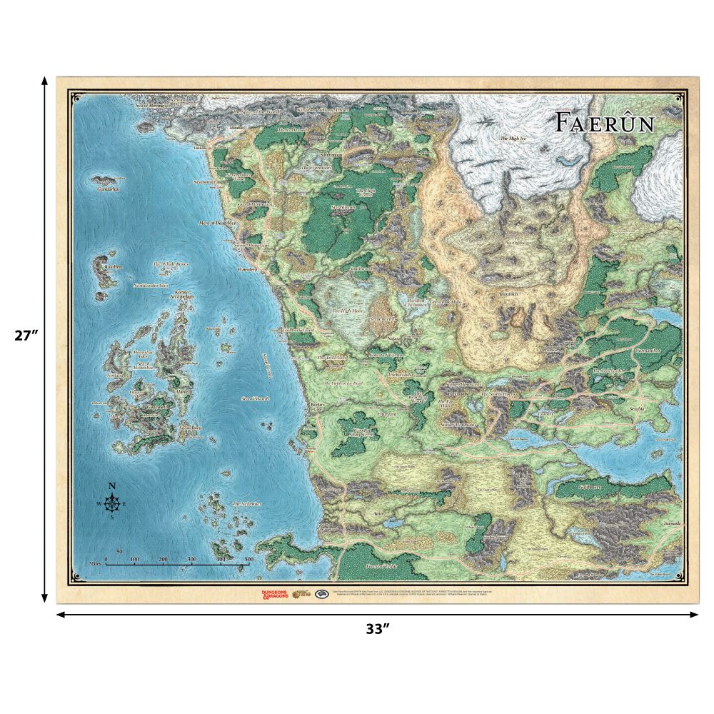 D&D Sword Coast Adventurer’s Guide: Faerûn Map