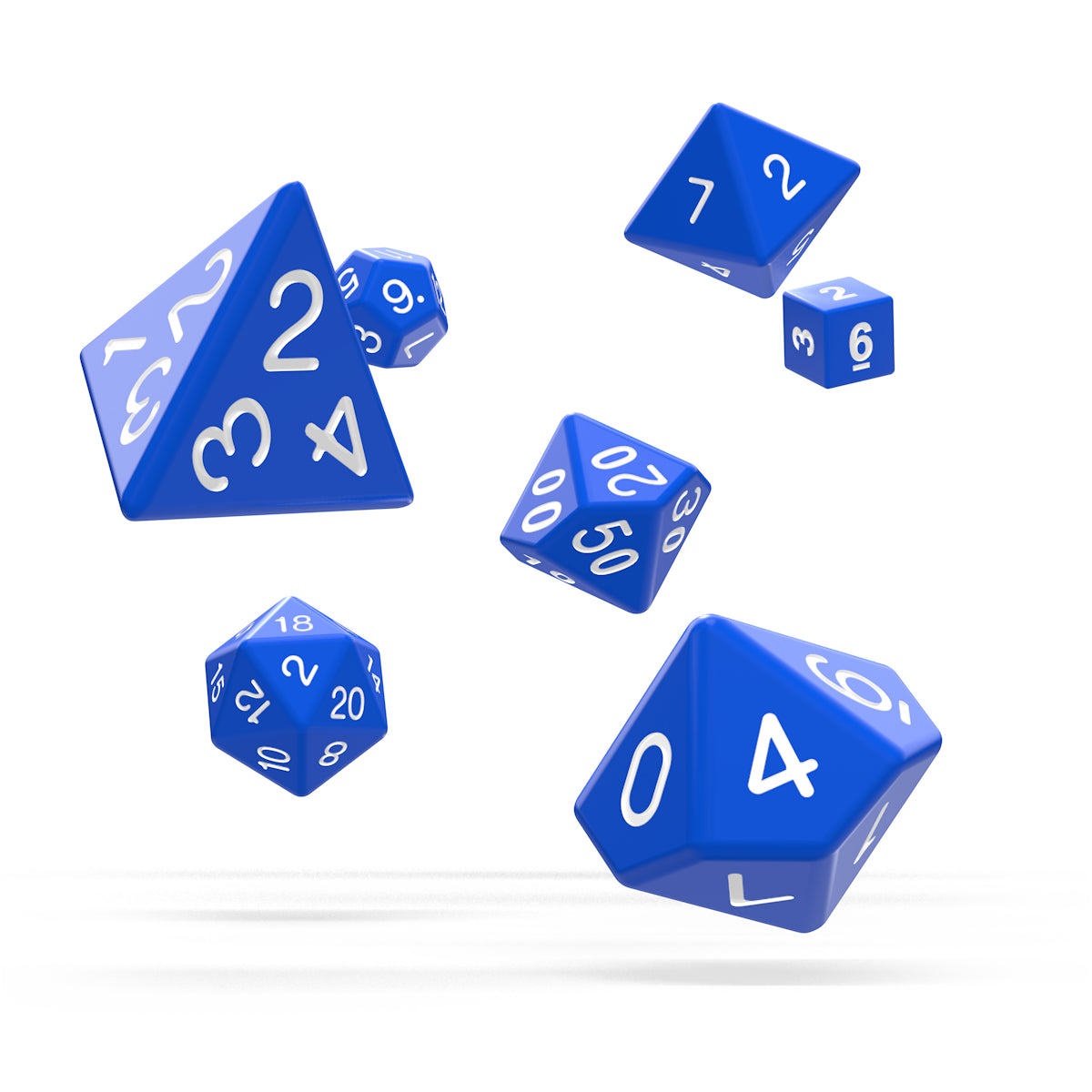 oakie doakie DICE RPG Set Solid: Blue (7)