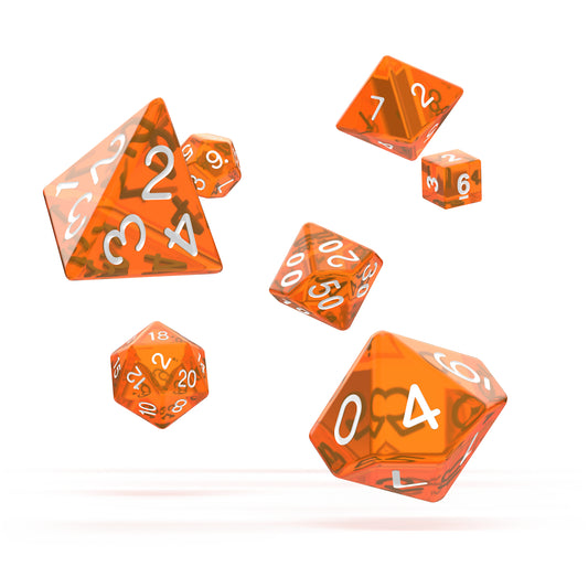 oakie doakie DICE RPG Set Translucent: Orange (7)