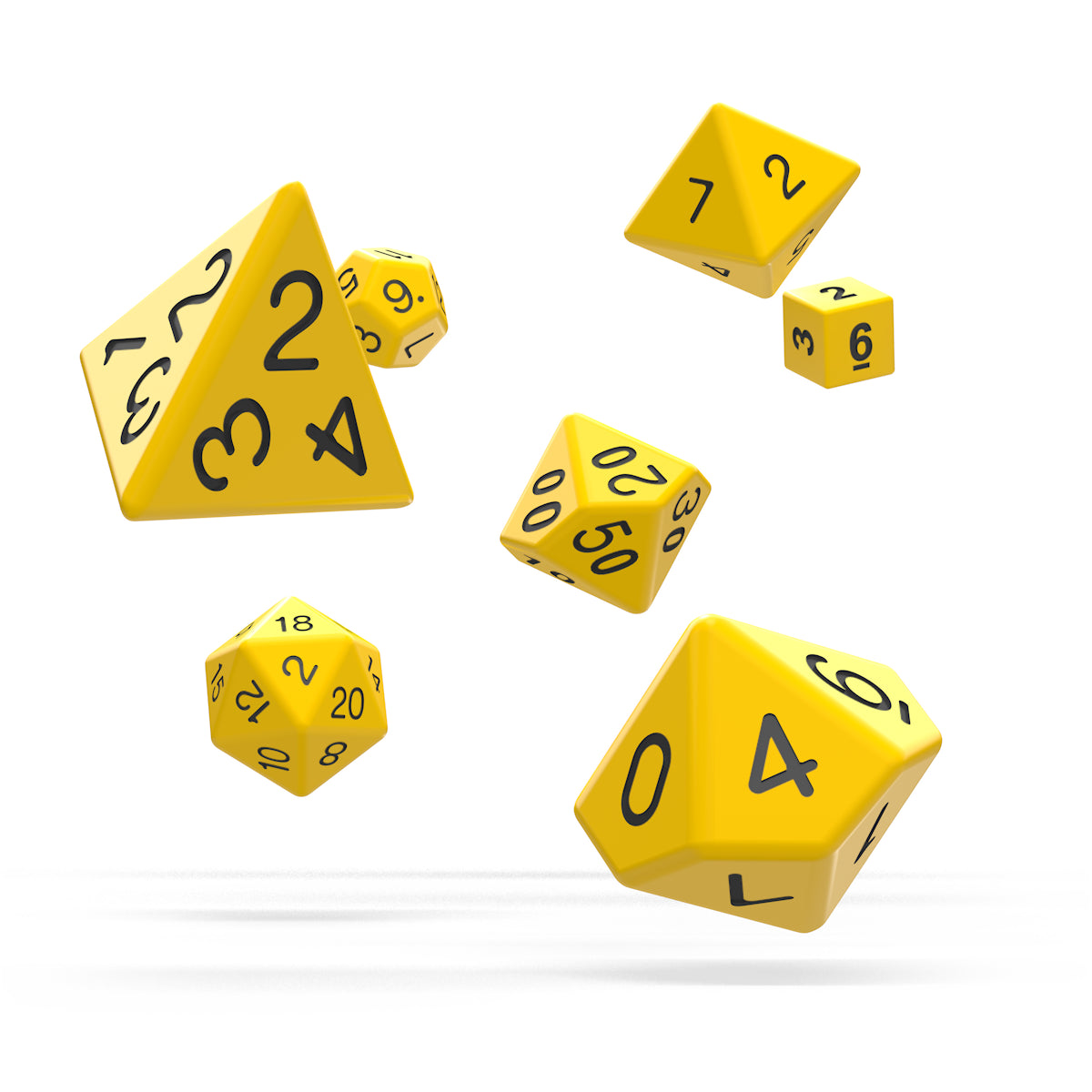 oakie doakie DICE RPG Set Solid: Yellow (7)