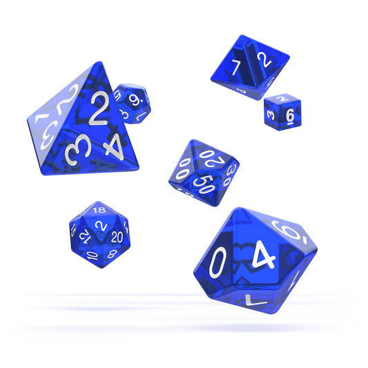 oakie doakie DICE RPG Set Translucent: Blue (7)